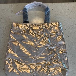 Victoria Secret metallic tote bag NWT